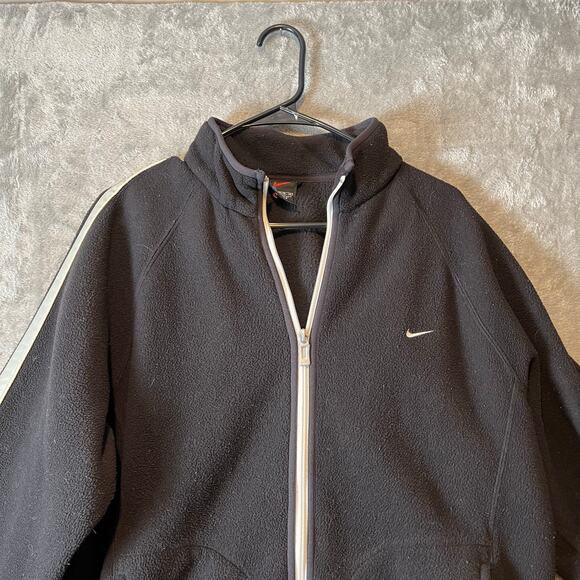 Nike Vintage Y2K Zip Up Sweater Size XL Black - Picture 2 of 7